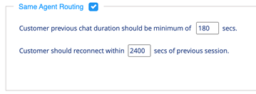 Same Agent Routing